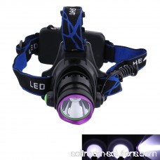 Purple 5000LM XM-L T6 LED Rechargeable Headlight Head Lamp + 2Pcs 18650 + Charger